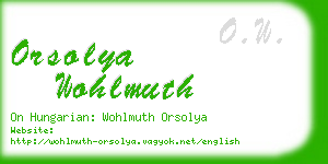 orsolya wohlmuth business card